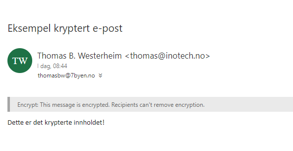 Åpnet kryptert e-post